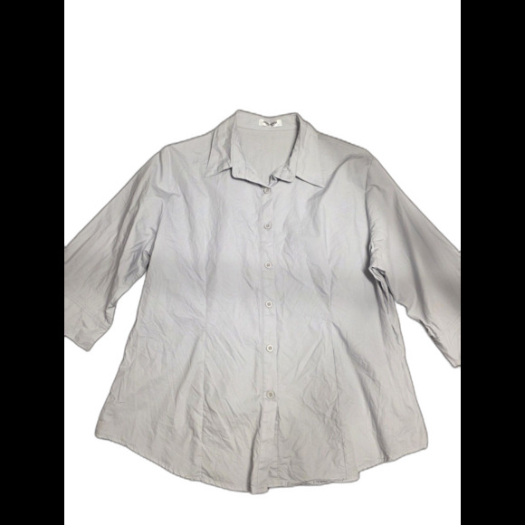 Hotouch Women Gray Button Down Shirt Long Sleeve V Neck Size XL - Picture 1 of 8